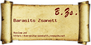 Barasits Zsanett névjegykártya